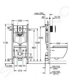 Система инсталляции Grohe Solido 5 в 1 с подвесным унитазом Euro Ceramic сиденьем и клавишей 39700000