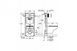 Система инсталляции Grohe Solido 5 в 1 с подвесным унитазом сиденьем и клавишей 39902000