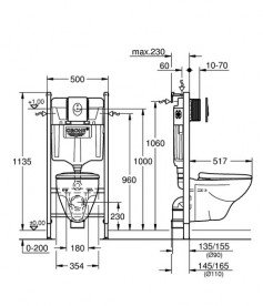 Система інсталяції Grohe Solido Compact 4 в 1 з підвісним унітазом та сидінням 39117000