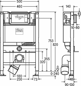 Система інсталяції підвісного унітазу-біде Viega Prevista Dry сталь 772017