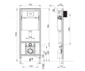 Система інсталяції Roca Duplo Nova з кнопкою змиву PL NV1 хром A89P120020