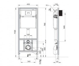Система инсталляции Roca Duplo Nova с кнопкой смыва PL NV1 хром A89P120020
