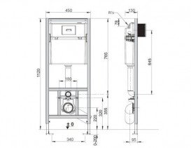 Система інсталяції Roca Duplo Nova з кнопкою змиву PL NV1 чорний матовий A89P320020