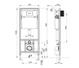 Система инсталляции Roca Duplo Nova с кнопкой смыва PL NV2 хром A89P420020