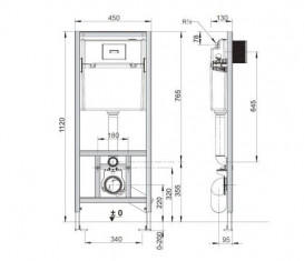 Система инсталляции Roca Duplo Nova с кнопкой смыва PL NV2 черный матовый A89P520020