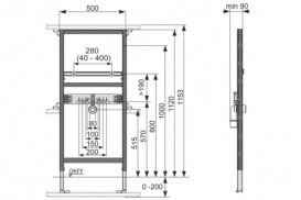 Інсталяція для раковини Tece Teceprofil метал 9310000
