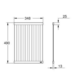 Складная большая полка-решетка для посуды Grohe L-размер 348х490 мм нержавеющая сталь 40854SD0