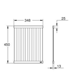 Складная большая полка-решетка для посуды Grohe L-размер 348х450 мм нержавеющая сталь 40856SD0
