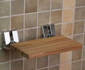 Складной настенный стульчик Lineabeta Runner нержавеющая сталь/дерево 54720.29