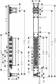 Прихована частина для душової панелі Hansgrohe Axor ShowerComposition 12676180