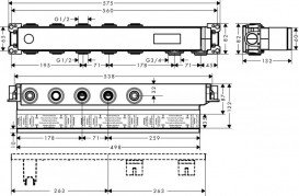 Прихована частина змішувача для душу для 3 споживачів Hansgrohe колектив RainSelect 15311180