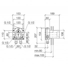 Прихована частина змішувача для ванни Dornbracht одноважільний хром 35 020 970 90