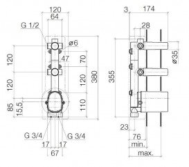 Прихована частина термостата Dornbracht Xtool з 2 вентилями хром 35 526 970 90