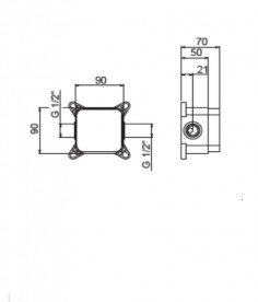 Прихована монтажна частина підлогового змішувача для ванни Vema Maira V0000400000