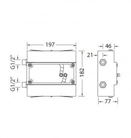 Прихована монтажна частина настінного змішувача для раковини Eurorama Wellness Tecnobox System R4610