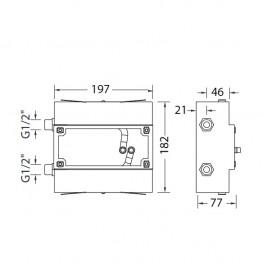 Скрытая монтажная часть настенного смесителя для раковины Eurorama Wellness Tecnobox System R4610