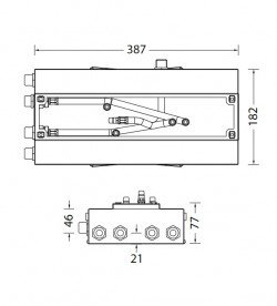 Прихована монтажна частина настінного змішувача для ванни Eurorama Wellness R4615