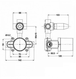 Скрытая монтажная часть термостата для душа Eurorama Wellness на 3 потребителя 750033AC