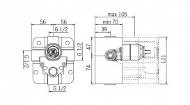 Схований вбудований корпус Hansa Vario для змішувача на ванну зі стіни 5000 0100