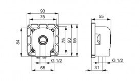 Схований вбудований корпус з'єднувальний куточок Hansa Matrix латунь 4404 0000