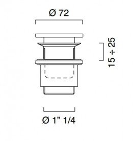 Злив для раковини Catalano без переливу латунь колір золото 5PDSL00