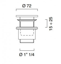 Злив для раковини Catalano без переливу латунь колір хром 5PCSL00