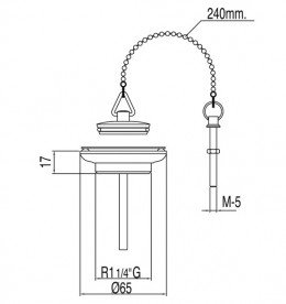 Злив для раковини Tres без водозливу з пробкою на ланцюжку хром 13463910