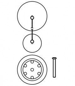 Злив для ванни Tres Ø 70 мм з пробкою для зливу і переливу зістарена латунь матова 03474501LM