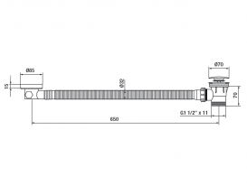 Слив-перелив для ванн GRB Valvuleria с кнопкой клик-клак хром 030250