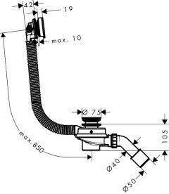 Злив-перелив для ванн Hansgrohe Axor Exafill матовий чорний 42541670