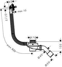 Злив-перелив для ванн Hansgrohe Tubset universal 58152180