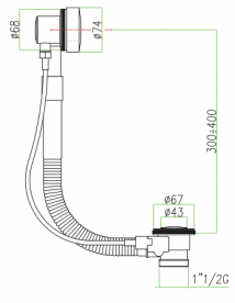 Злив-перелив для ванни Fiore золото 30O470O0