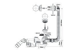 Злив-перелив для ванни McAlpine Slim напівавтомат N-подібний з ревізією білий глянцевий MP31SSF-WHBR