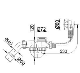 Злив із переливом для ванни Styron білий STY-536-A-F