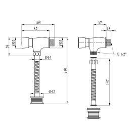 Сливное устройство для писсуара Kroner KRM Klassisch-C110 хром CV022939