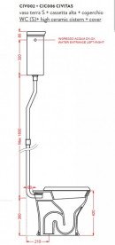 Зливний бачок для унітазу ArtCeram Civitas високий кераміка шампань CIC006 02;00