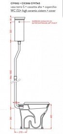 Зливний бачок для унітазу ArtCeram Civitas високий рожевий CIC006 33; 00