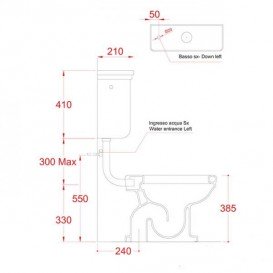 Зливний бачок для унітазу ArtCeram Hermitage чорний глянсовий HEC005 03; 00