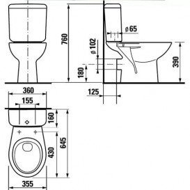 Сливной бачок для унитаза Jika Zeta нижний подвод керамика белый H8283930000001