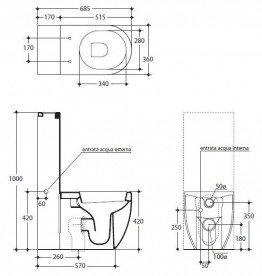 Сливной бачок для унитаза Kerasan Ego/Flo Unica приставной напольный белый 2481K1