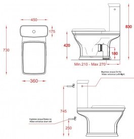 Зливний бачок для унітазу-компакту Artceram Civitas кераміка чорний CIC009 03;00