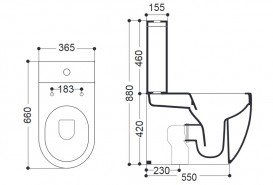 Зливний бачок для унітазу-компакта Axa Glomp кераміка білий глянцевий 0205101