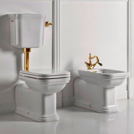 Зливний бачок для унітазу низький Kerasan Waldorf для управління бічною ручкою білий 418301