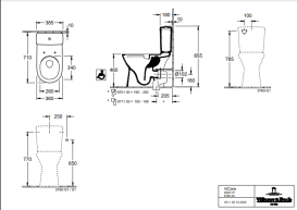 Зливний бачок для унітазу Villeroy & Boch O.Novo санітарна кераміка кам'яний білий 5760S101