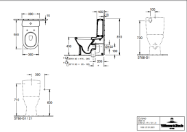 Сливной бачок для унитаза Villeroy & Boch O.Novo подвод воды сбоку или сзади альпийский белый 5788S101