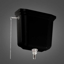 Зливний бачок для унітазу високий Kerasan Waldorf без верхньої кришки чорний глянсовий 418004