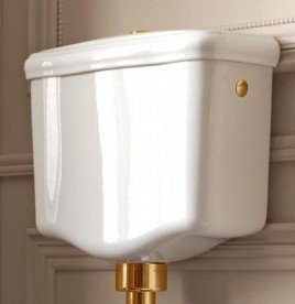 Сливной бачок подвесной для унитаза низкий Kerasan Retro прямоугольный белый 108201