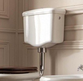 Сливной бачок подвесной для унитаза низкий Kerasan Retro прямоугольный белый 108201