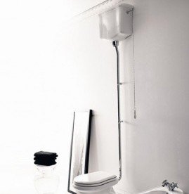 Зливний бачок підвісний для унітазу високий Kerasan Retro прямокутний білий 108001