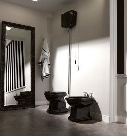 Зливний бачок підвісний для унітазу високий Kerasan Retro прямокутний чорний 108004